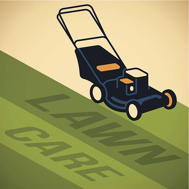 Lawn care lawnmower concept. EPS 10 file. Transparency effects used on highlight elements.